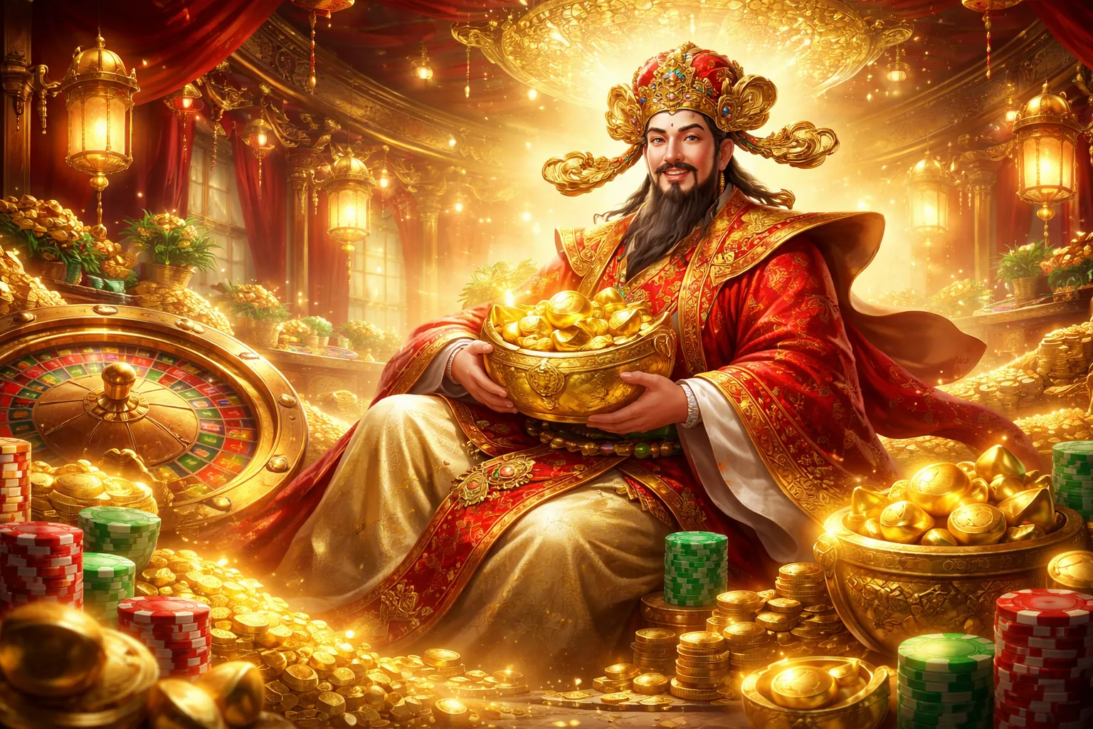 Máy slot game với biểu tượng nổ hũ và tiền vàng